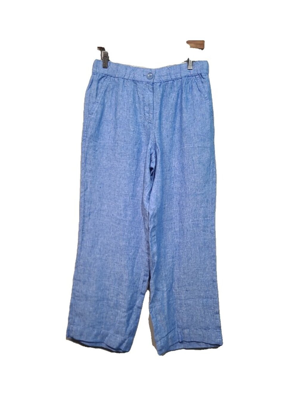 Talbots Linen Wide Leg Pants Blue M NWT